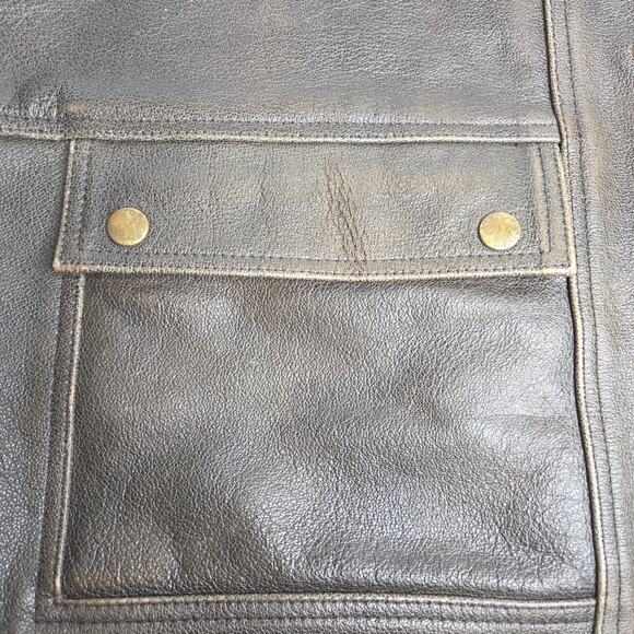 Vintage Men's Himalaya Motor Bike Wear Leather Motorcycle Riding Vest - Picture 12 of 14